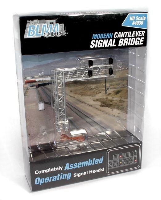 1 x HO OO silver cantilever signal bridge LED 2 aspect single Track right side 