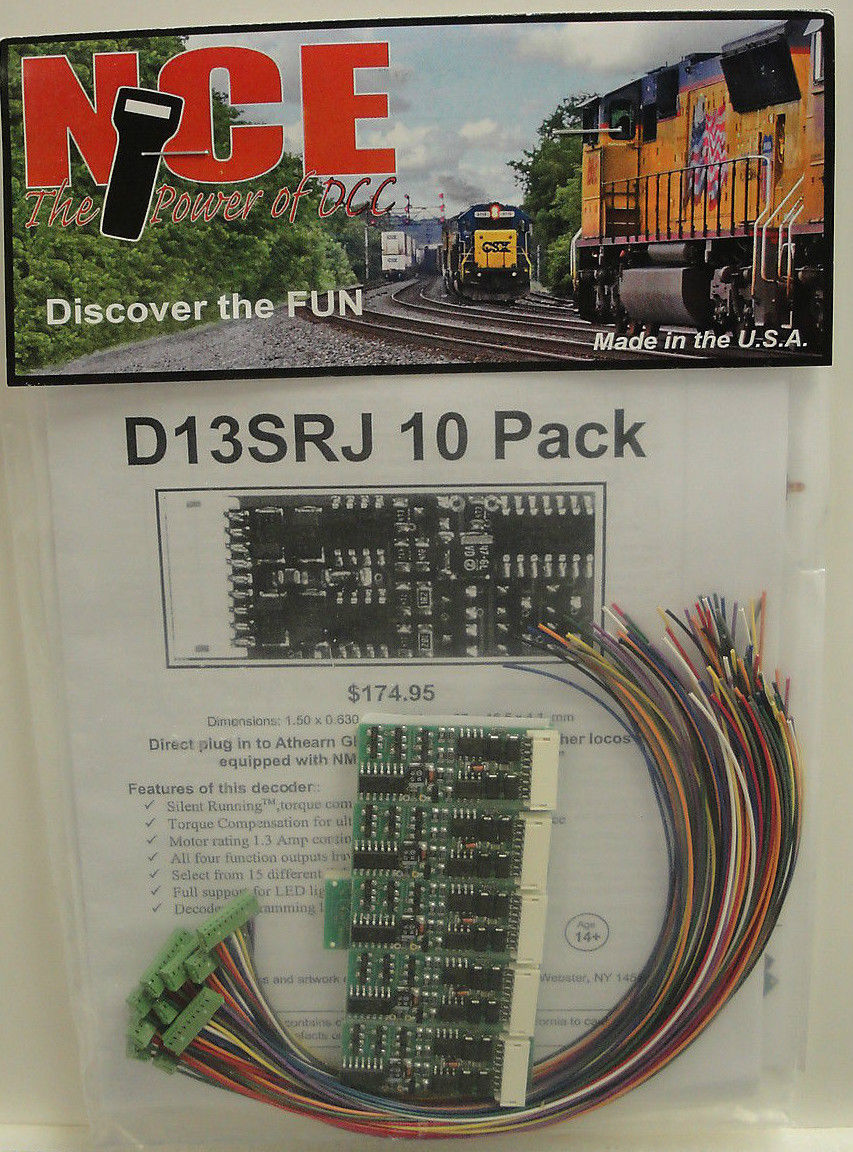 NCE HO Scale D13SRJ DCC Decoders 10 Pack NEW 524145 ATH GP60M,282 Jason's Hobby Depot